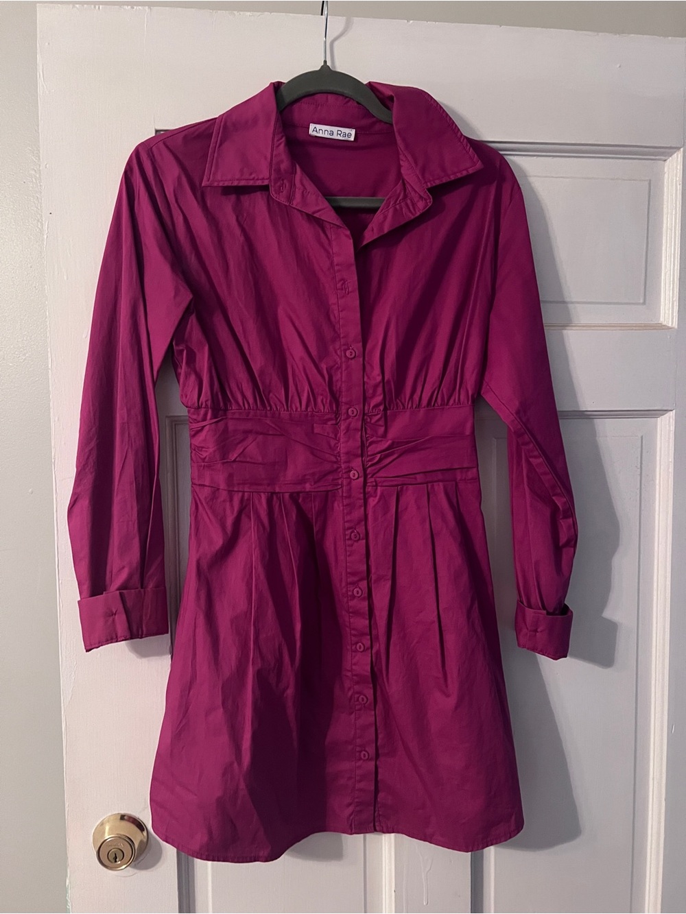 Fuchsia Button-Front Mini Dress